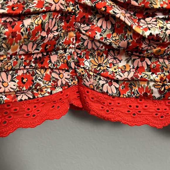 Musette Mini Ruffle Cottage Boho style mini bustier top floral dress size small - Picture 13 of 16